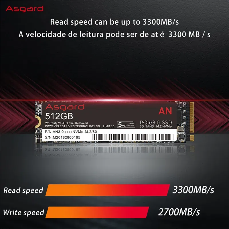 SSD Capacity: 480GB - Asgard M.2 SSD M2 512gb PCIe NVME 512GB 1TB 2TB Solid State Drive 2280 Internal Hard Disk for Laptop Cache