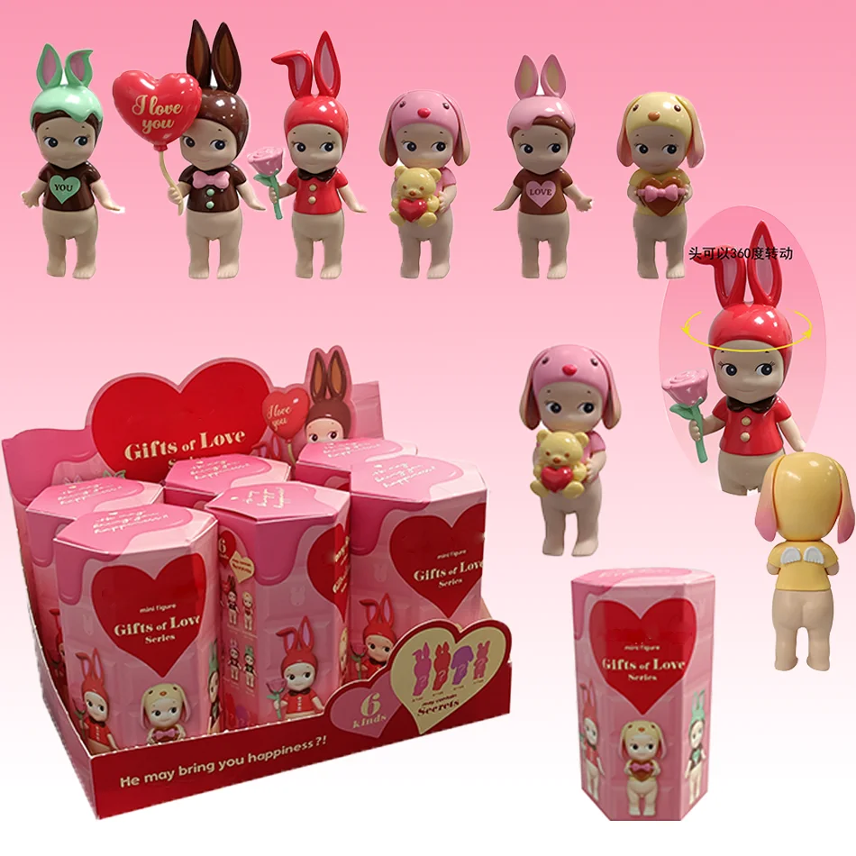 Color: Red - Caja de mu?±eca bonita, regalo de la serie Love, figuras de animales de Anime, adornos, mu?±ecas, adorno de coche de escrito