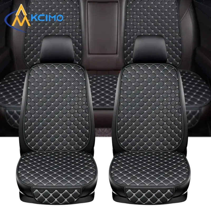 Color Name: black - Car Seat Cover PU Leather Universal Seat Cushion Minimalism Auto Chair Protective Cover Auto Protector Pad with Storage Pocket