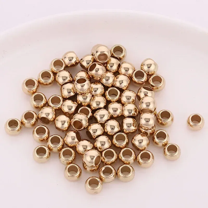 Color: Light Grey - 50pcs 8mm Gold Silver Hair Braids Beads Glossy Hair Dreadlocks Hair Ring Braid Dread Dreadlock Beads Cuffs Clips Styling Tools