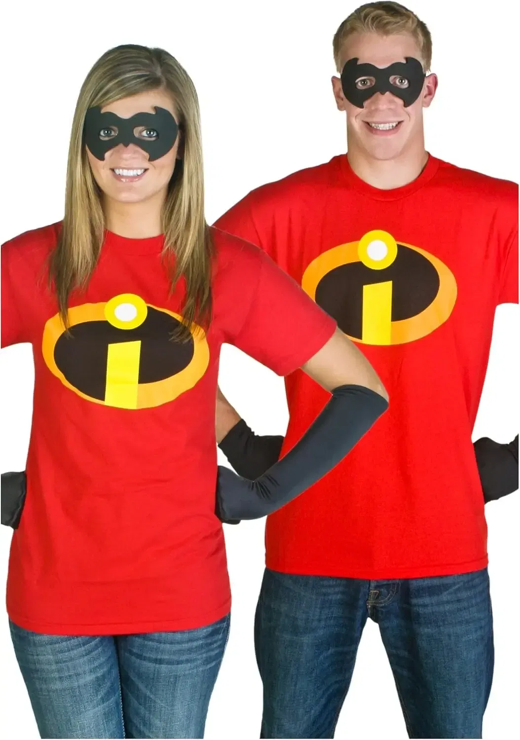 Color: Red, Size: 4XL - Disney Pixar The Incredibles Logo Symbol Costume T-Shirt