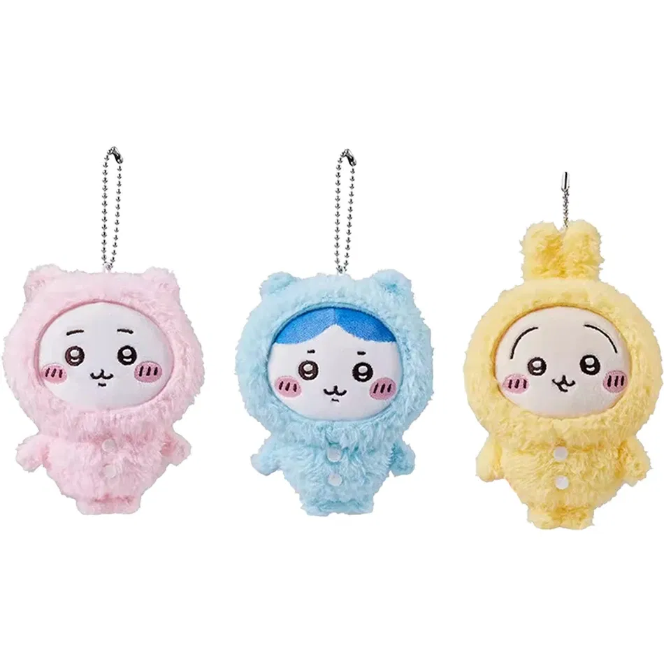 Color: MAROON - MONISO Chiikawa Doll Anime Cute Pajama plush pendant Hachiware Cartoon Bag Pendant Keychain Plush Doll Pendant Toy Birthday Gift