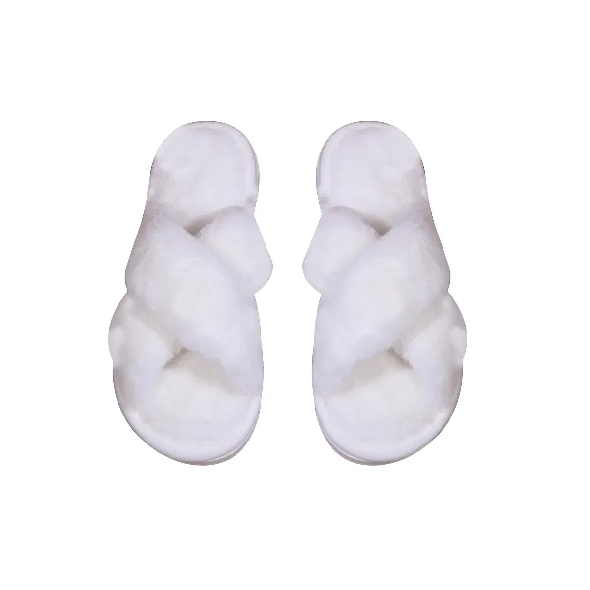 Color: Red, Shoe Size: 37 - Cross opening spring and autumn home anti slip flat bottomed couple style fashionable and simple open toed hairy slippers