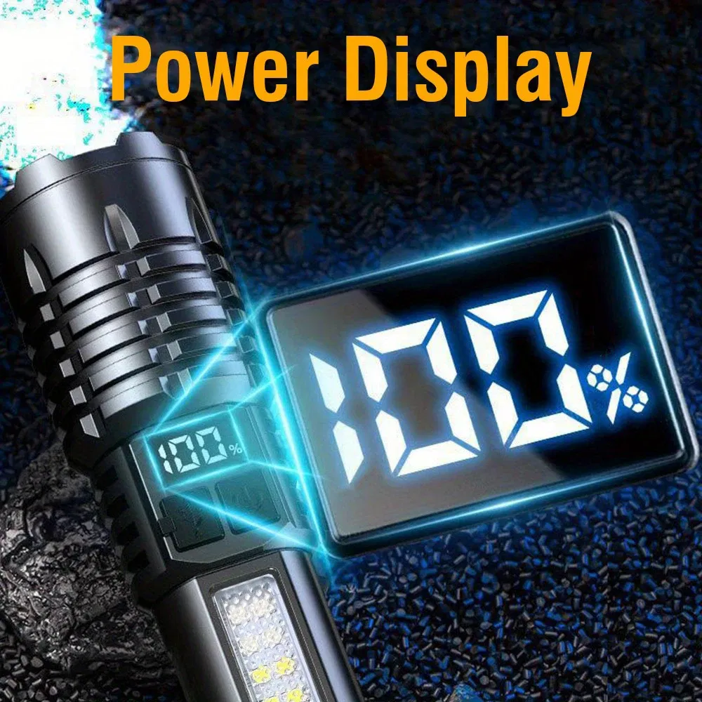 High Power Led Flashlight Rechargeable Tactical Torch Built-In Battery Hand Lamp Long Shot For Camping