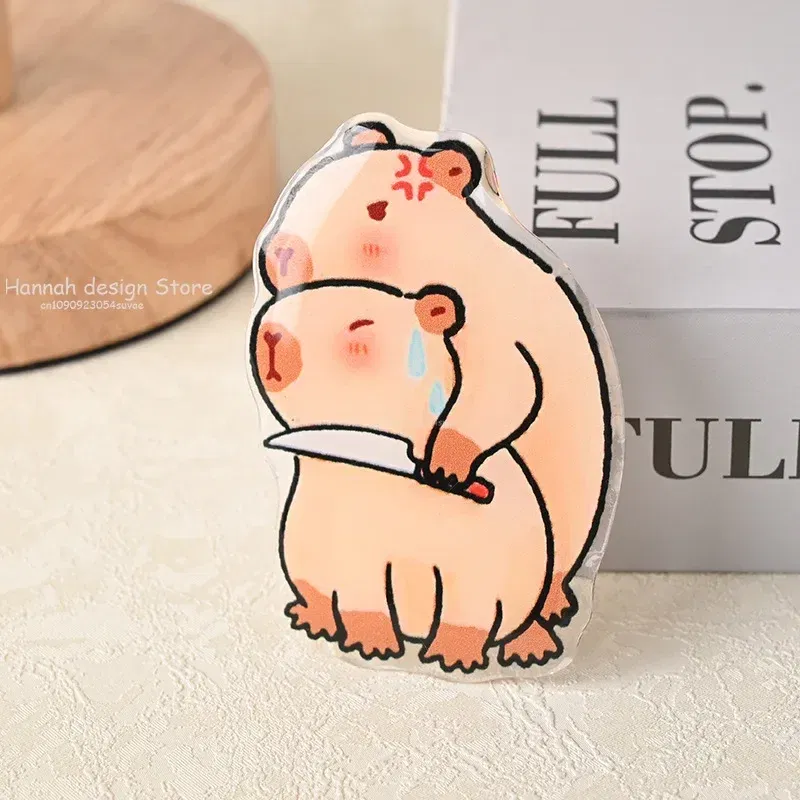 Color: green - Korean Cute Capibara Kapibara Griptok Guinea Pig Phone Holder Flower Grip Tok Stand Bracket Universal Support For iPhone Samsung