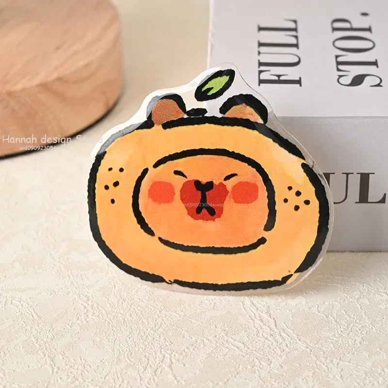 Color: green - Korean Cute Capibara Kapibara Griptok Guinea Pig Phone Holder Flower Grip Tok Stand Bracket Universal Support For iPhone Samsung