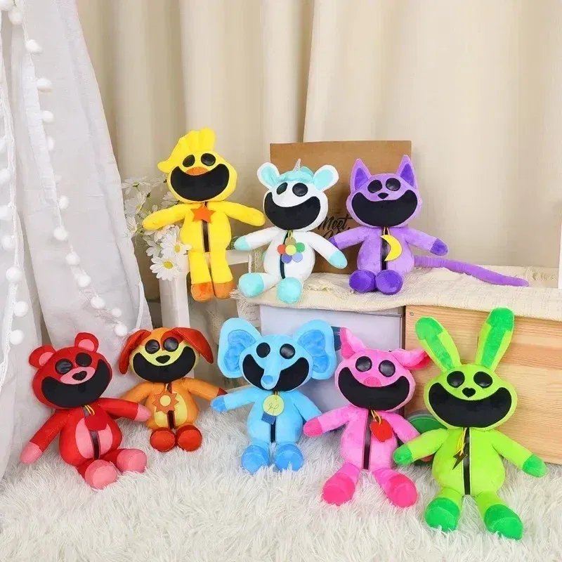 Color: Fluorescence Yellow - Smiling Critters Plush Toys Catnap Dogday Stuffed Dolls Cartoon Aminal Game Peripherals Plush Toys Kids Birthday Christmas Gifts
