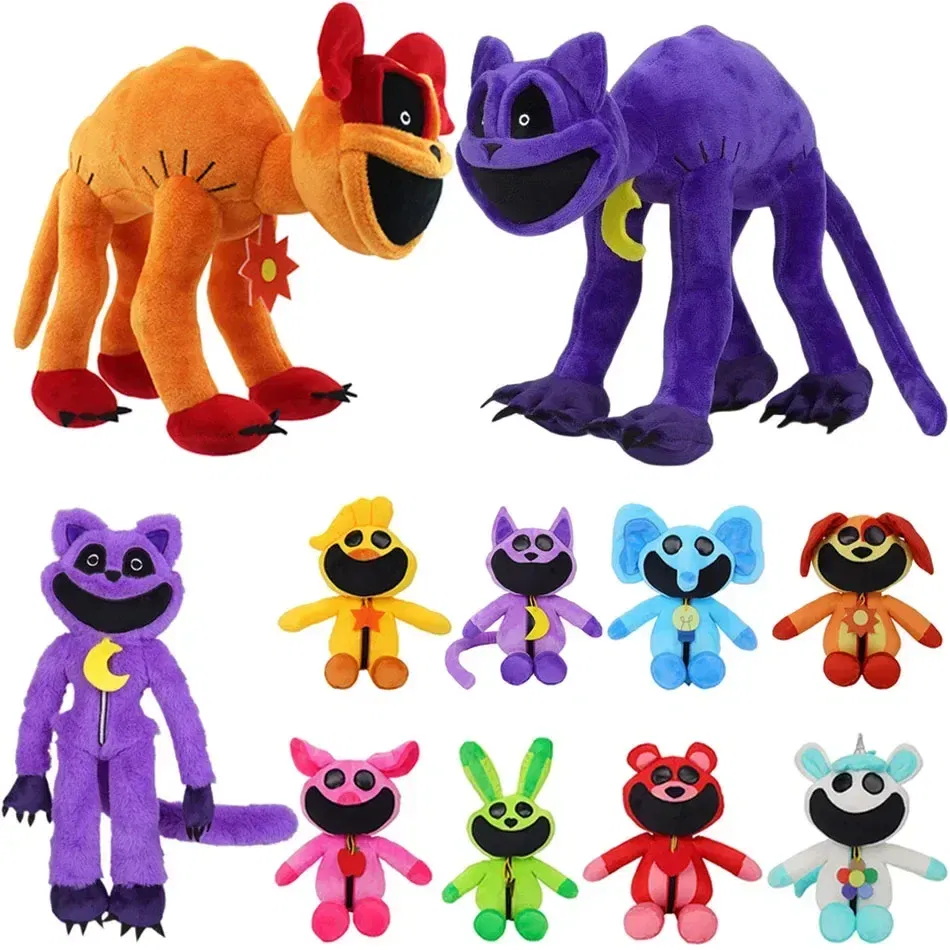 Color: Fluorescence Yellow - Smiling Critters Plush Toys Catnap Dogday Stuffed Dolls Cartoon Aminal Game Peripherals Plush Toys Kids Birthday Christmas Gifts