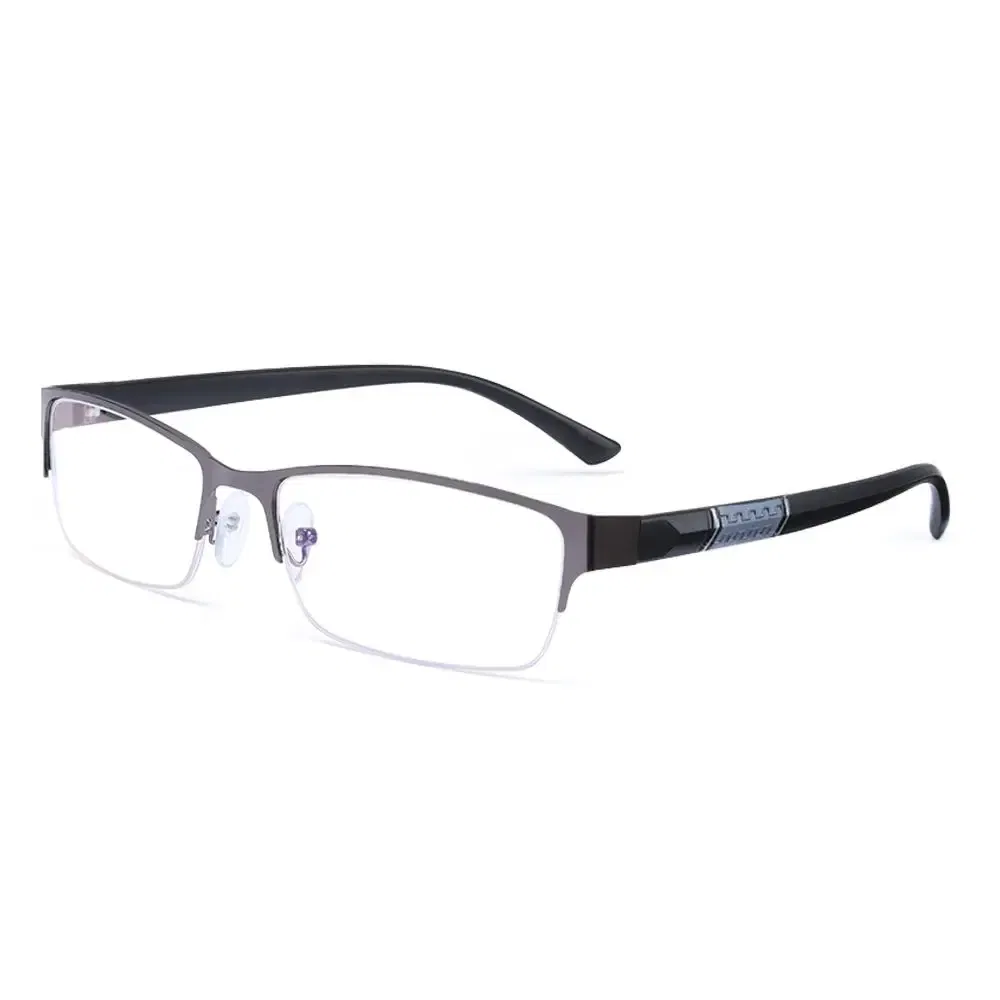 Frame Color: WHITE, Eye Prescription: +400 - Metal Anti-blue Light Reading Glasses Farsighted Eyeglasses Men Business Eyewear Diopter 0 +1.0 +1.5 +2.0 +2.5 +3.0 +3.5 +4.0