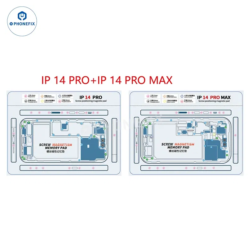 Color: Yellow - Soft Magnetic Screw Positioning Keeper Chart for iPhone X-15Pro Max Disassembly Double Sided Screw Setting Opening Guiding Mat
