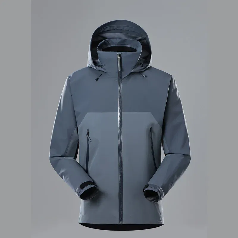 Color: GRAY, Size: L - ARC Outdoor Men's and Women's, Fashionable, Windproof and Waterproof, Mountaineering, Breathable, Travel, Camping, Windbreaker