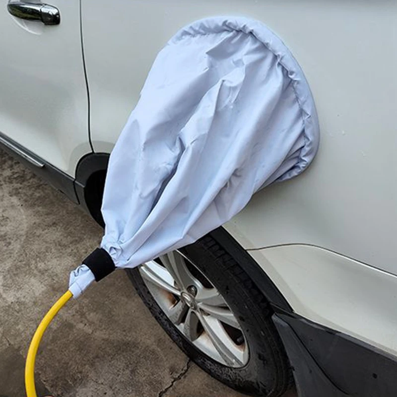 Color Name: PURPLE - Electric Vehicle Charging Plug Covers Waterproof Cloth Rain Cover EV Charger Adapter Protector Car Charging Port Safe Protection