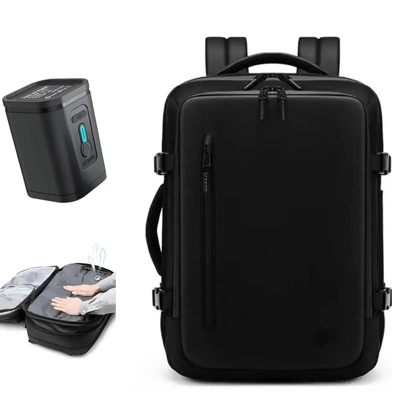 Color: Dark Khaki - Airback Vacuum Compression Backpack with Vacuum Pump 60L Expandable Travel Backpack for Men Women Airline Approved Business Bag
