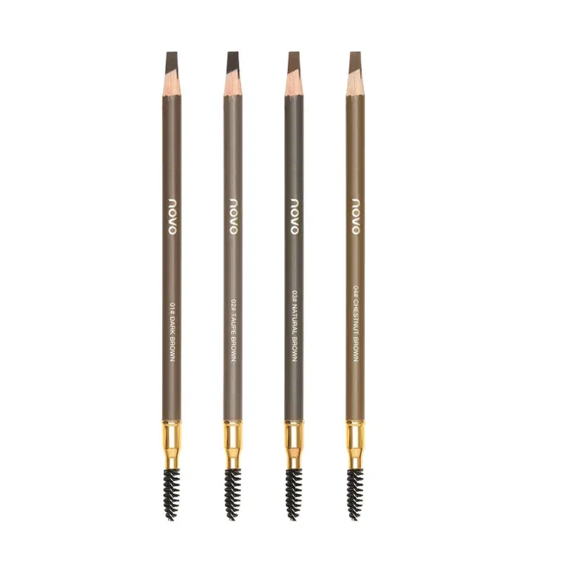 Color: Light Grey - Waterproof Eyebrow Pen with Brush 7 Colors Natural Lasting Non-caking Eyebrow Pencil Outlining Wild Brow Korean Makeup Cosmetics