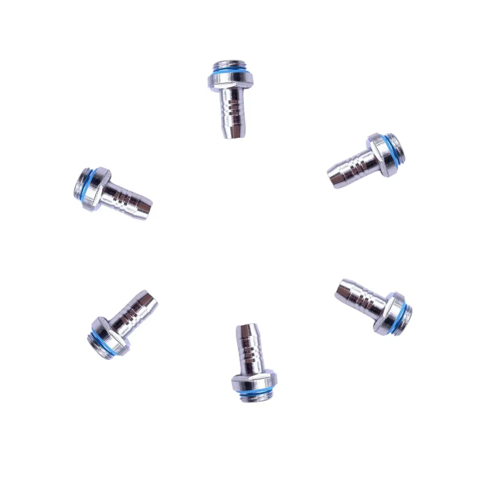 Color: Orange - 6pcs PC Water Cooling Barb Fitting Two-Touch Fitting G1/4 Thread Barb Connector for Computer Cooling System 4/6/7.2/9/11/14mm