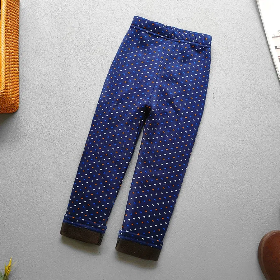 Color: Lavender, Kid Size: 4T - Autumn Winter Print Flowers Thick Warm Kids Toddler Baby Girls Leggings Children's Pants