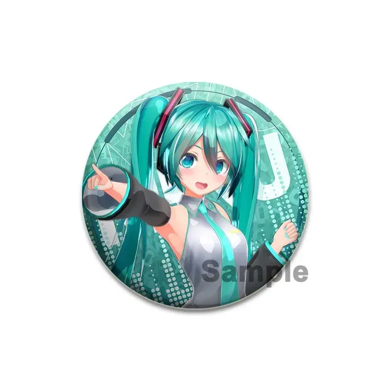 Color: DEEP BLUE, Size: S - 58/44/32mm Miku Anime Round Pins Cartoon Badges Cosplay Handmade Tinplate Brooch on Backpack Clothes Chest Ornament Gifts