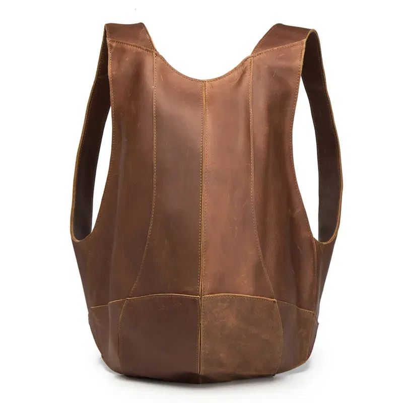Color: Blue, Size: 15 inches, Ships From: CHINA - 2108 Man Woman Backpack Genuine Leather Shoulder Anti-theft Back Zipper Ipad Phone Pocket Pouch Business Travel Mochila Gifts