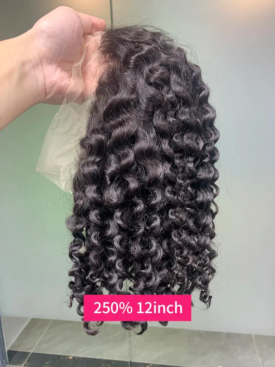 Hair Color: Natural Color, Ships From: CHINA, Stretched Length: 16inches, Density: 250% - Curly Wigs Full 250 Density Short Bob Wig Human Hair Vietnamese Raw 13x4 13x6 Double Drawn Jerry Curly Lace Front Human Hair Wig