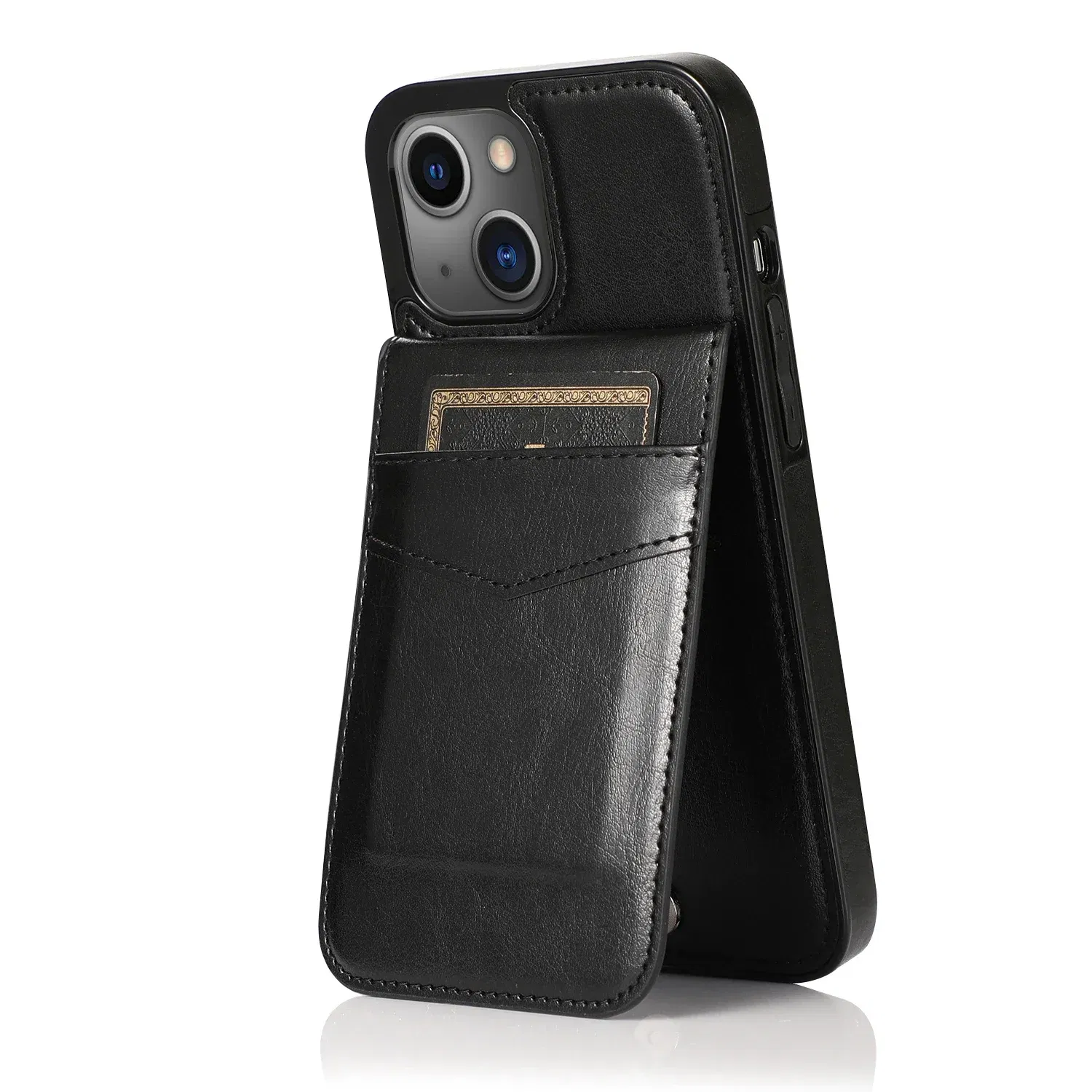 Color: Blue, Material: Microfiber - Faux Leather Wallet Kickstand Phone Case for IPhone 13 12 Mini 16E 16 15 14 11 Pro Max X XR XS 7 8 Plus Case with Credit Card