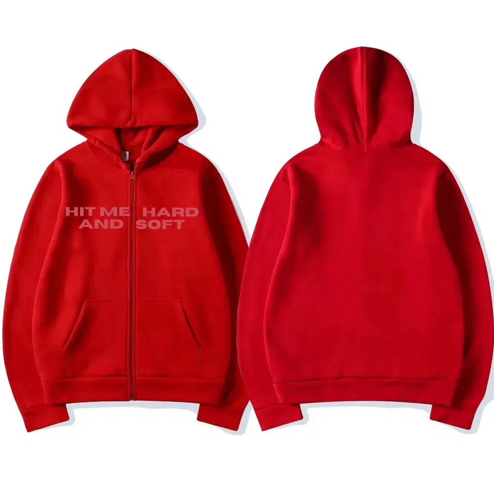 Color: SKY BLUE, Size: S - Hit Me Hard and Soft 2025 Tour Zipper Hoodies Fans Gift Men Women Clothing Pullovers Fashion Hip Hop Zip Up Sweatshirts Jackets
