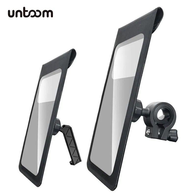 Color: Black - Bike Phone Holder Case Waterproof Bicycle Handlebar Phone Stand Motorcycle Rearview Mirror Cellphone Mount Cycling Accessories
