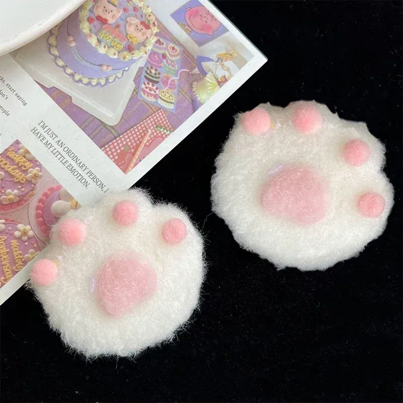 Color: Lavender - 1Pair Cat Claw Hairpins Cute Plush Cat Paw Hair Clips Women Girls Cartoon Mini Small Grip Clip Cosplay Headwear Hair Accessories