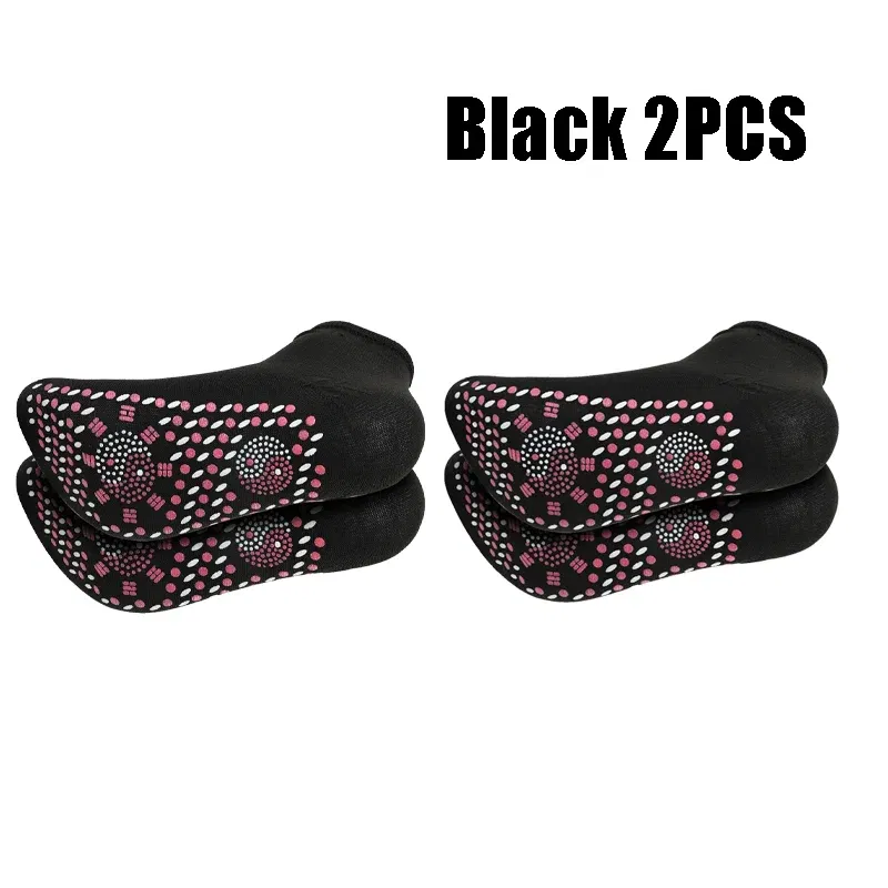 Color: black - 1/5pairs Tourmaline Self-Heating Socks Winter Warm Thermal Health Care Socks Slimming Health Short Sock Magnetic Therapy Sock