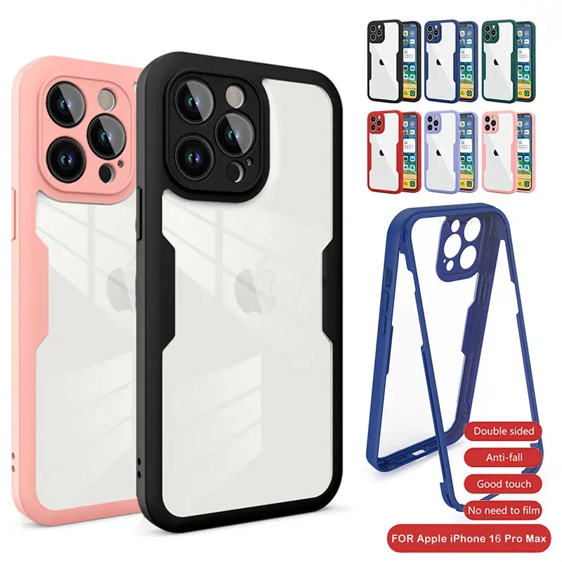 Color: SKY BLUE, Compatible-Phone Models: For iPhone 15 Plus, Ships From: CN - Clear 360 Full Wrap Phone Case For iPhone 17 Pro Max 16 15 14 13 12 11 SE2/SE3 Xr Xs 8 Plus Film With Lens Protection Back Cover