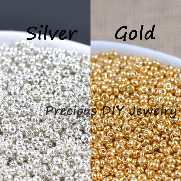 Color: Light Grey, Item Diameter: 2mm - Gold and Silver Color 2mm 3mm 4mm Crystal Glass Spacer beads,Czech Seed Beads For Jewelry Handmade DIY BLUV03X