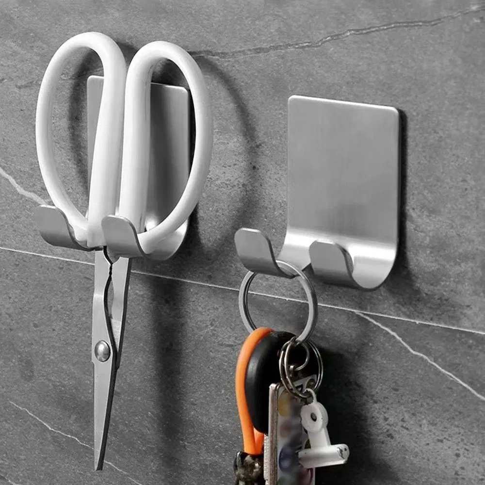 Color: Silver - Punch-free Razor Holder, Storage Hook, Space Aluminum Multi-purpose Bathroom Accessories