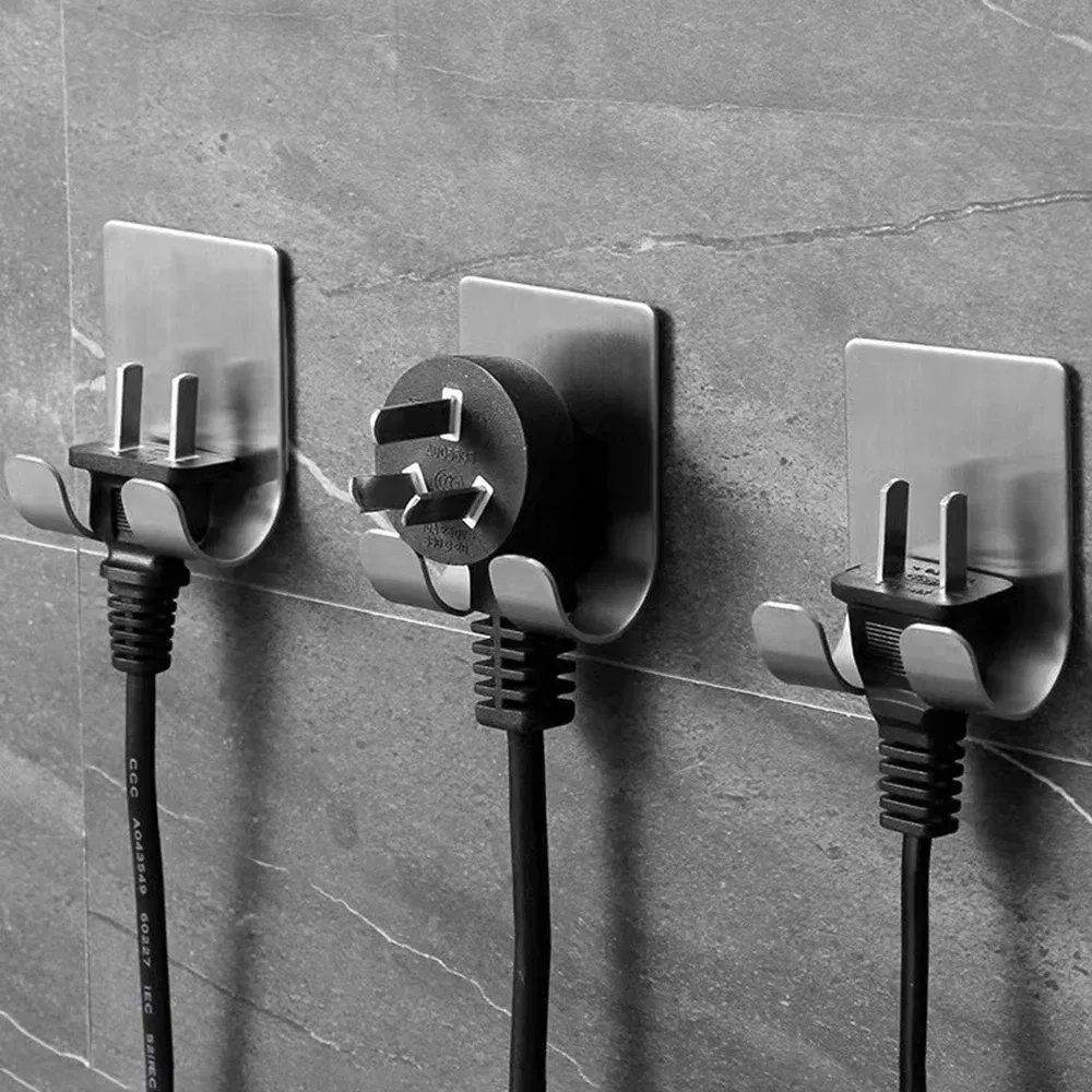 Color: Silver - Punch-free Razor Holder, Storage Hook, Space Aluminum Multi-purpose Bathroom Accessories