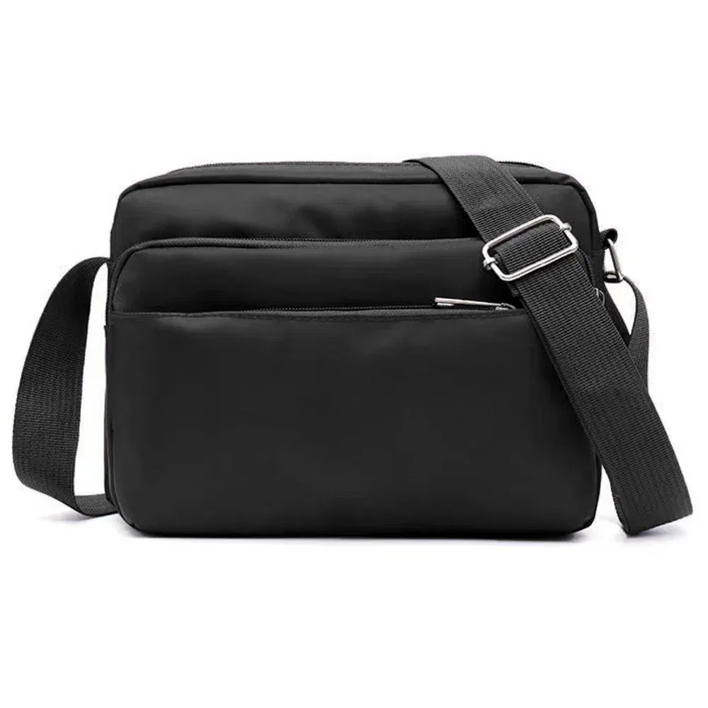 Color: Brown - New Fashion Multi-layer Travel Leisure Simple Storage Bag Black Gold Letter Series Printing Pattern One Shoulder Crossbody Bag
