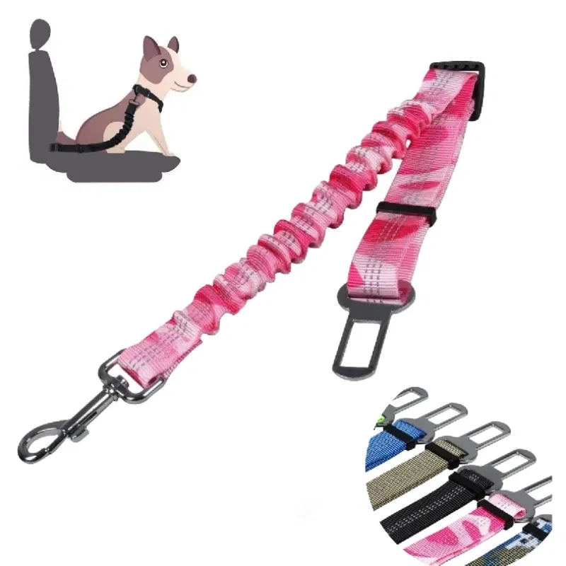 Color: Chocolate - Universal Adjustable Cat Dog Seat-Belt Elastic & Reflective Vehicle Nylon Seat Belt for Small Medium Large Dog,Pet Accessoires