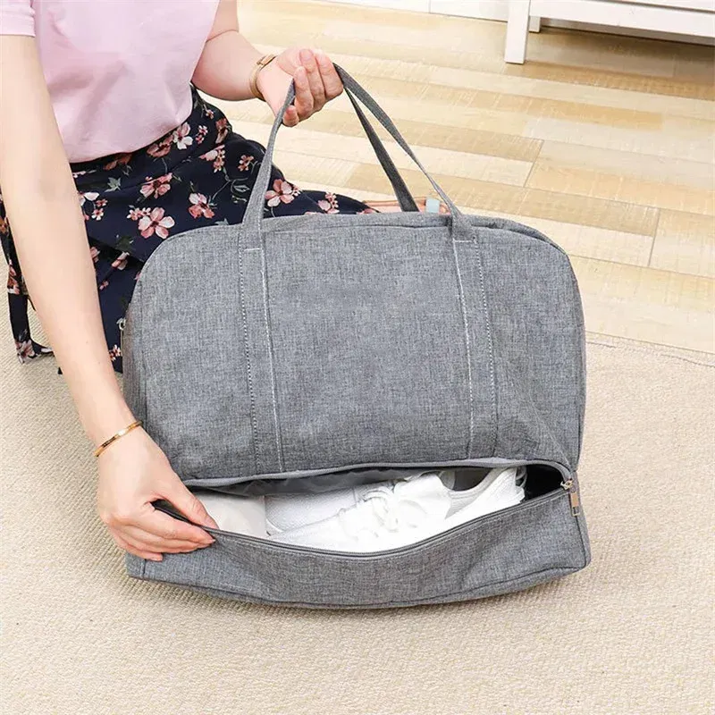 Color: Gold - Double-Layer Waterproof Travel Bag for Gym & Swimming -Portable Handheld Dry/Wet Separation Cosmetic Toiletry Storage Unisex Bag