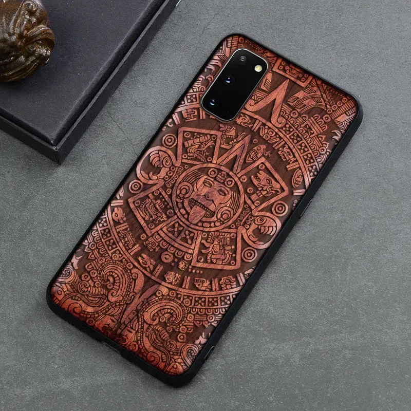 Color: Army Green, Material: nylon - Natural Wood Wooden TPU Case For Samsung Galaxy Note 20 Ultra S24 S23 S21 Ultra S20 FE S10 Plus Case Cover Phone Shell Skin Bag