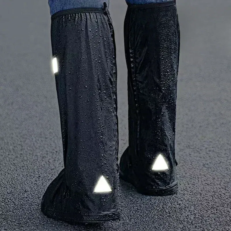 Color: black, Size: XL - Recycling rain boot cover anti-slip boot cover Unisex bicycle shoes rain and snow day protective cover