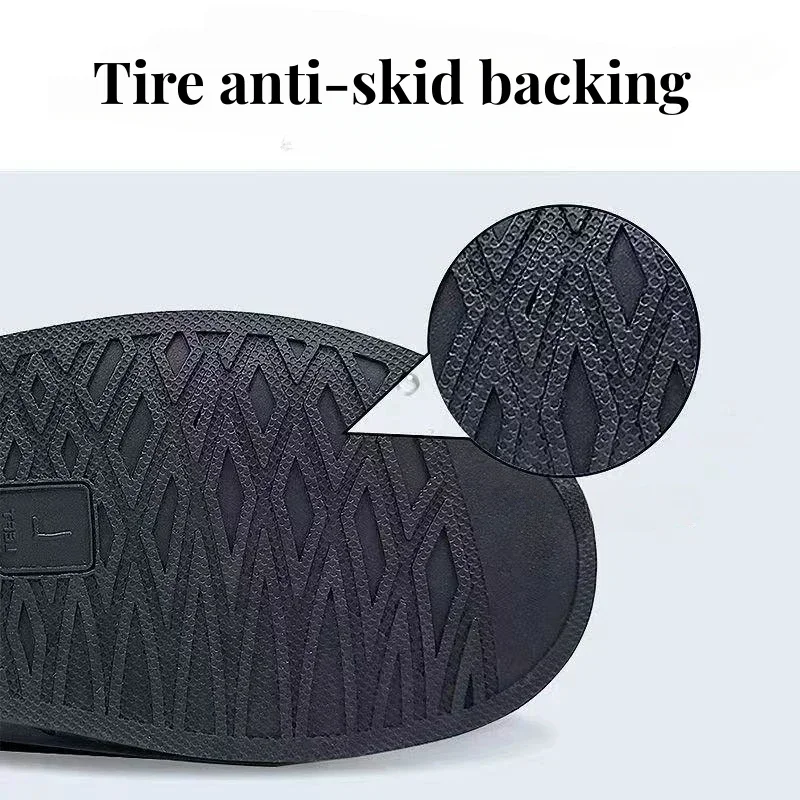 Color: black, Size: XL - Recycling rain boot cover anti-slip boot cover Unisex bicycle shoes rain and snow day protective cover