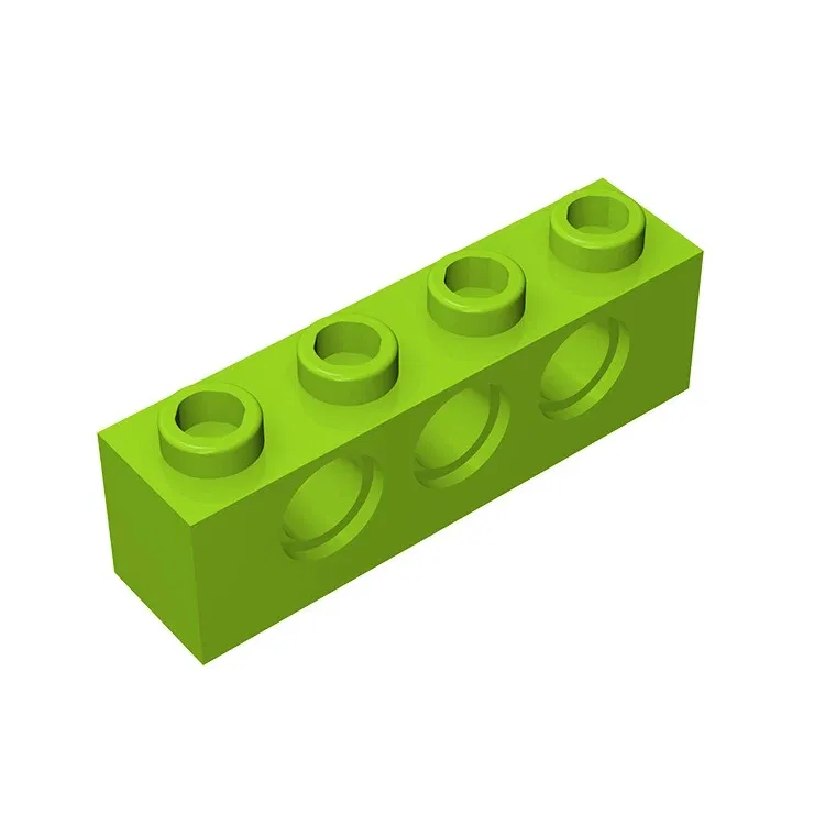 Color: Lime - Rainbow Pig MOC 3701 Brick 1x4 with 3 Holes Building Blocks Classic Brand DIY Assembles Particles Educational Tech Kid Spare Toy