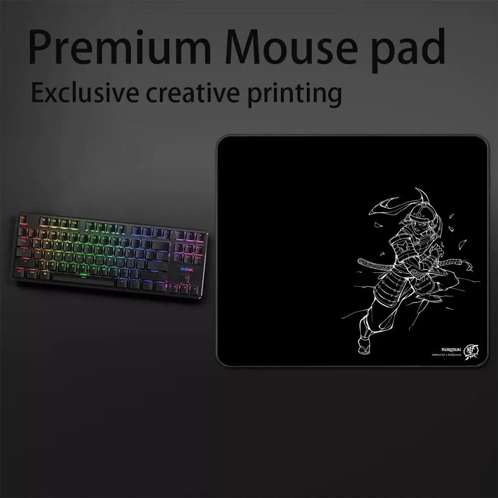 Color: WHITE, Size: XS - Gamer Professional Kurosun Samurai Gaming Mouse Pad Game Ultrafine Surface Balance Mouse Mat 45x40CM E-Sports Mousepad Desk Mat