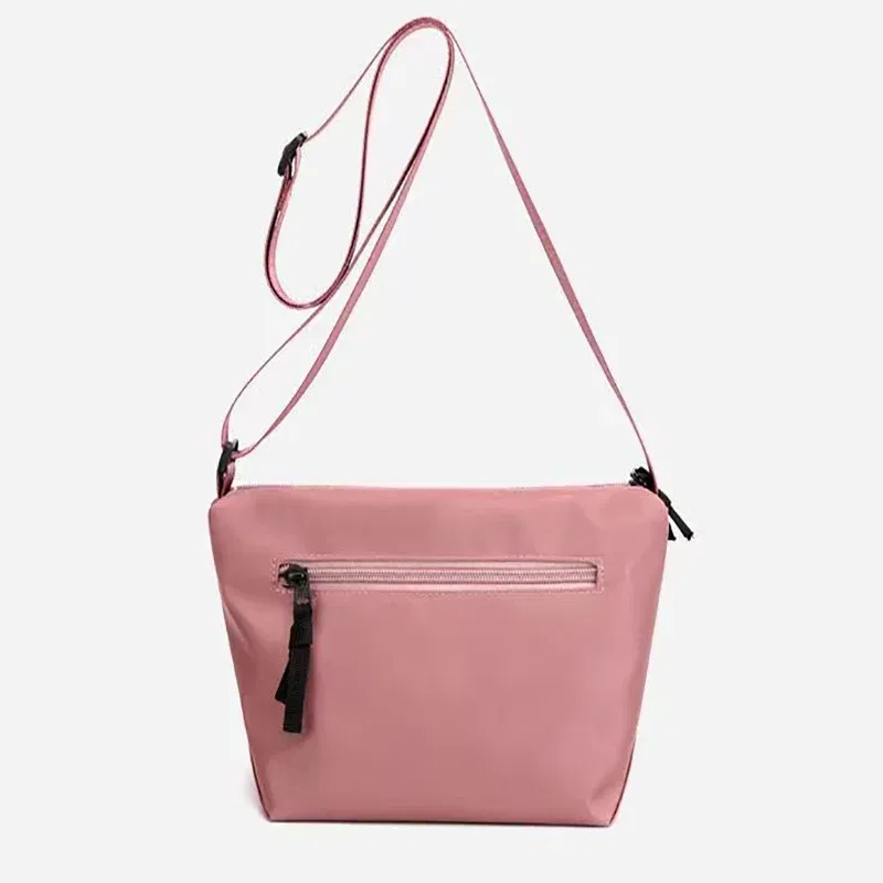 Color: black - Homemade Baby Pink Nylon Fabric Underarm Bag Korean New Inner Lightweight Texture Small Bag Full with Shoulder Handbag