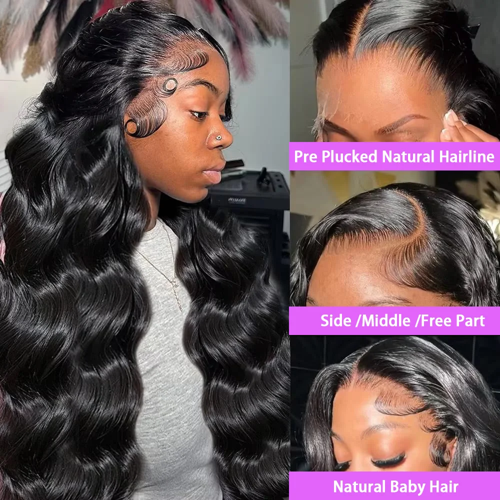 Color: #1, Ships From: CHINA, Stretched Length: 16inches, Density: 150% - Body Wave 13x6 Lace Front Wigs Human Hair 200 Density Brazilian Remy Human Hair Wigs 13x4 Transparent Lace For Women 30 32 Inch