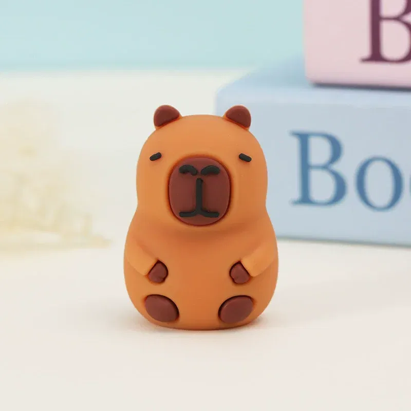 Color: black - Capybara Pencil Sharpener Cartoon PVC Pencil Sharpener Flexible Portable Students Stationery Supplies Teacher Rewards Gift