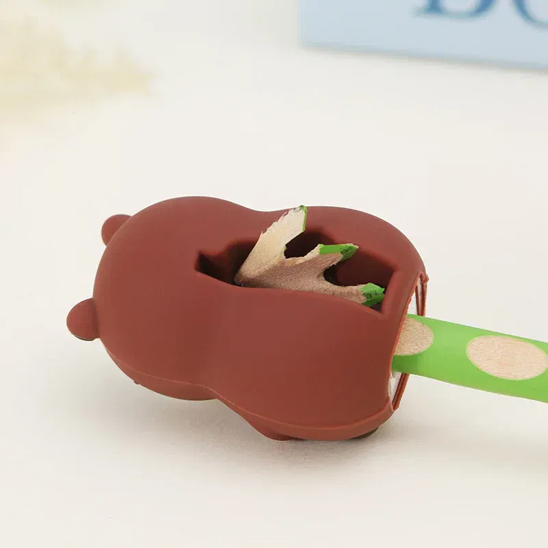 Color: black - Capybara Pencil Sharpener Cartoon PVC Pencil Sharpener Flexible Portable Students Stationery Supplies Teacher Rewards Gift