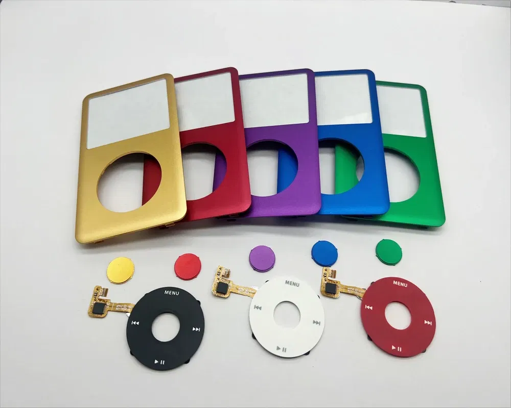 Color: Black - Colorful Front Faceplate Housing Case Cover Click Wheel Center Button Various Combinations for iPod 6th Classic 80GB 120GB 160GB