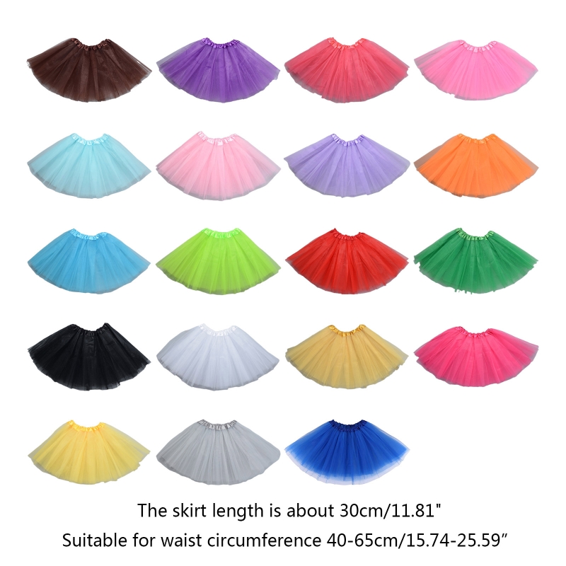 Color: GRAY - Children Kids Girls Ballet Skirts Elastic Mesh Tutu Ballerina Dress Gymnastics Dancing Skirt Princess Pettiskirts