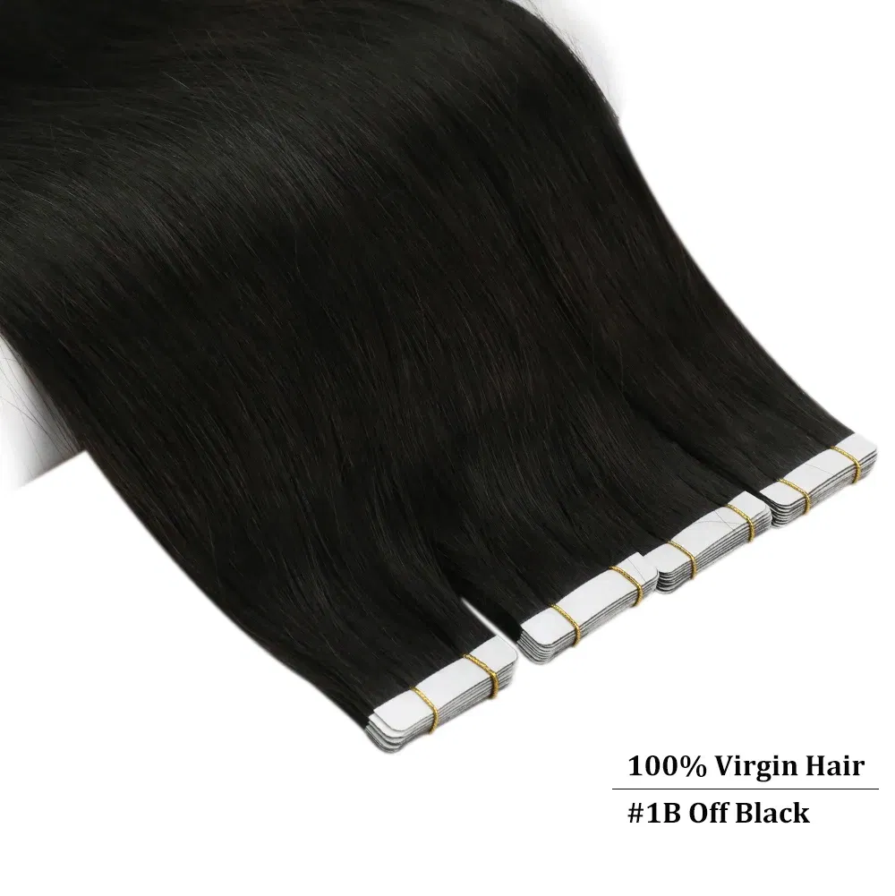 Color: Black Wine, Items per Package: 40 pcs, Length: 20 INCHES, Life Span: 12 months - [Last 12 Months] Ugeat Tape in Hair Extensions Virgin Human Hair 10A Grade Tape in Extensions  Human Hair
