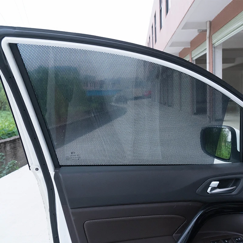 Size: 85*145cm - Car Styling 2pcs/set PVC Car Side Window Sunshades Electrostatic Sticker Sunscreen Film Stickers Cover Automobiles Accessories