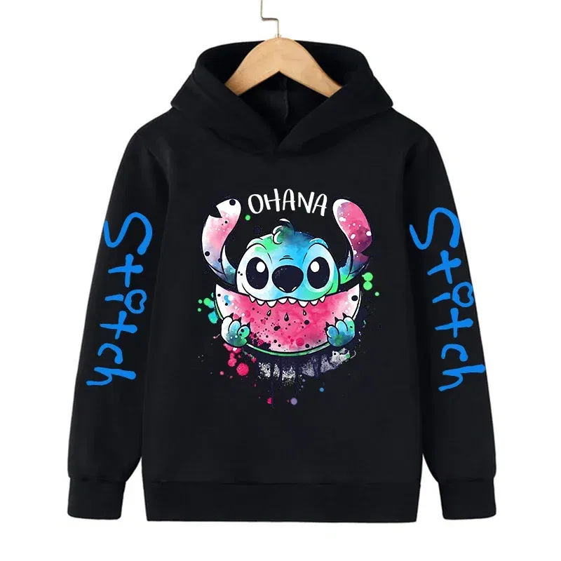 Color: PURPLE, Size: >40cm - New in Cool Stitch Hoodie Children Cartoon Clothes Kid Girl Boy Lilo and Stitch Sweatshirt Manga Hoody Baby Casual Top
