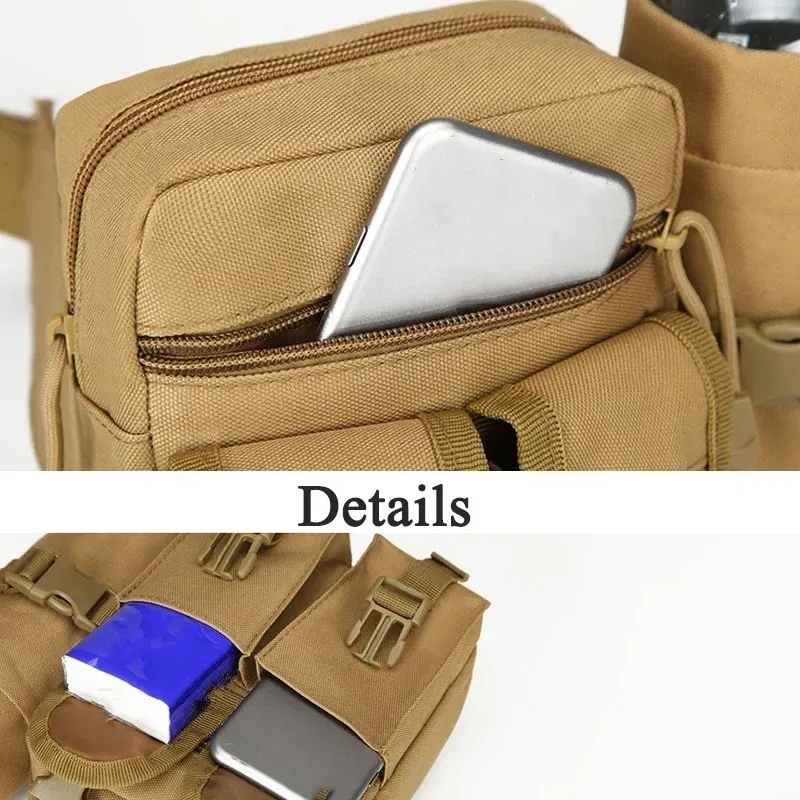 Color: SKY BLUE - Men's Tactical Casual Fanny Waterproof Pouch Waist Bag Packs Outdoor Military Bag